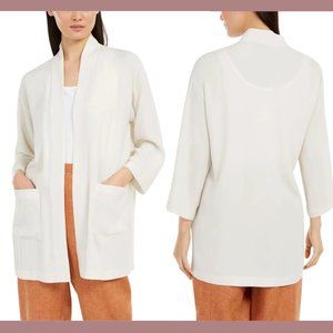 NWT $458‎ Eileen Fisher [ Medium ] 100% Silk Georgett Kimono Jacket in Bone